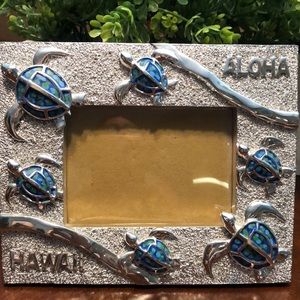 MTA Aloha Hawaii Tortoise silver plated picture frame
